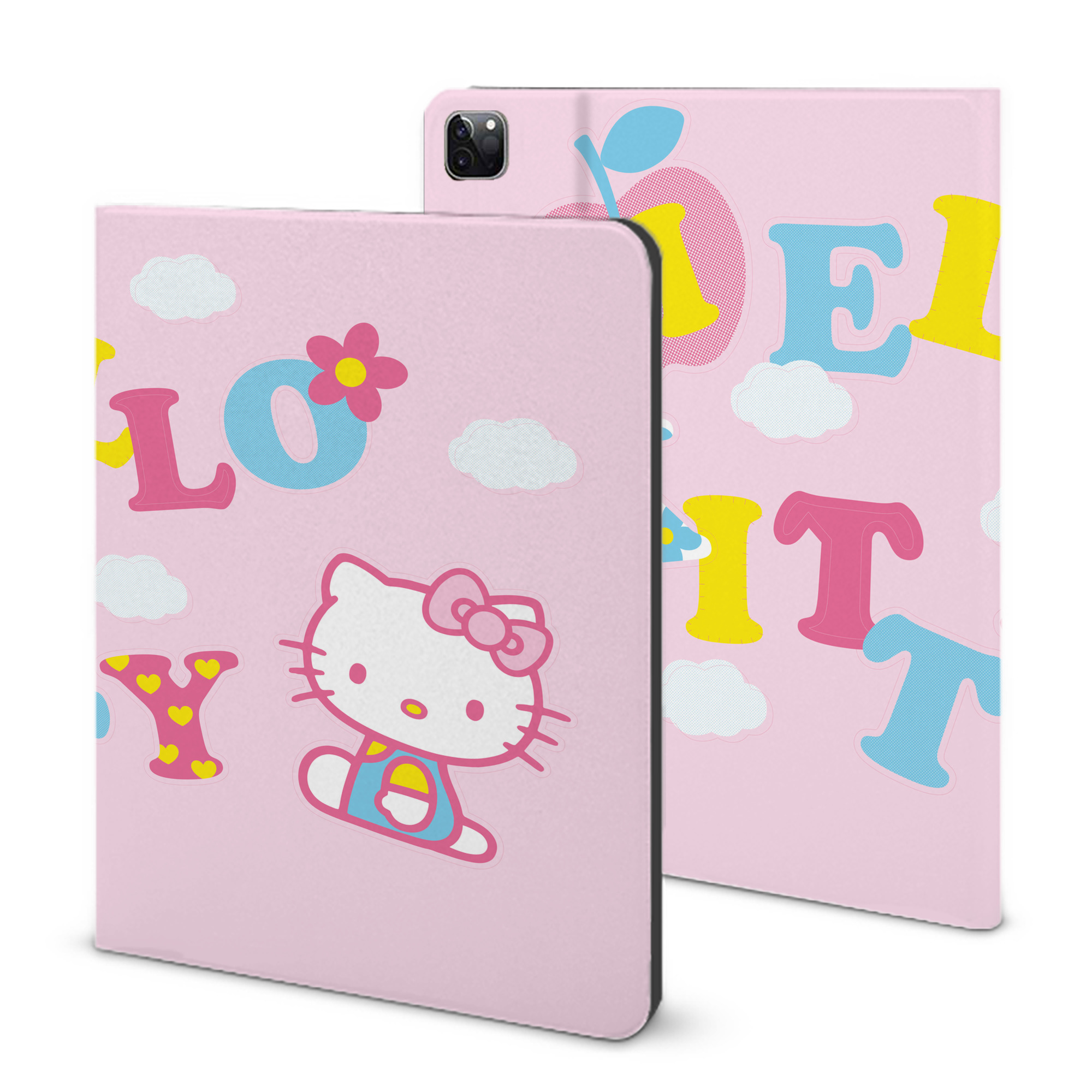 （画像用） Hello Kitty ハローキティ IPad ケース ブック型 PUレザー TPU 耐衝撃 軽量 薄型 ペン収納なし 全面保護 IPad 各モデル対応